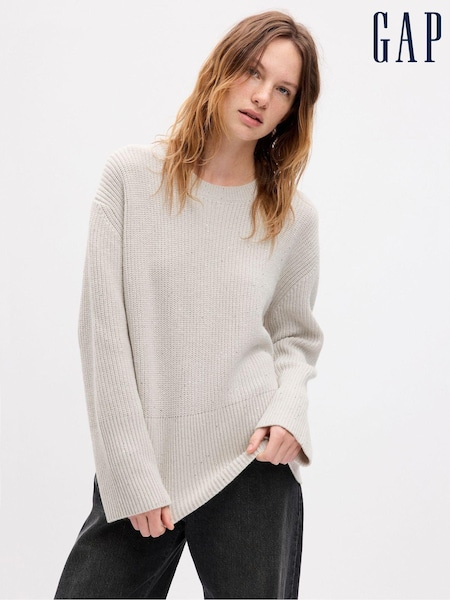 Gap Grey 247 Split Hem Sequin Crew Neck Jumper (Q68142) | €42