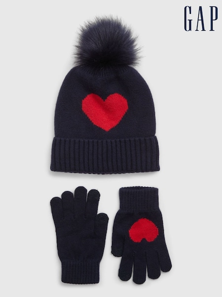 Gap Navy CashSoft Pom Beanie and Glove Set (Q68392) | €18.50