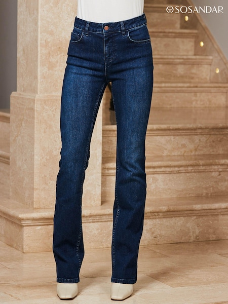 Sosandar Dark Blue Mid Rise Bootcut Jeans (Q68401) | €78