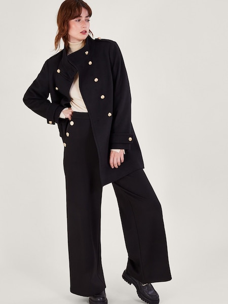 Monsoon Black Double Breasted Phoebe Peacoat (Q68527) | €122