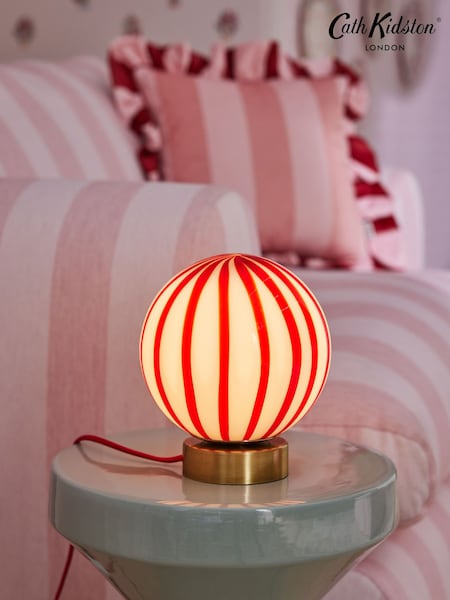 Cath Kidston Red/White Glass Marble Table Lamp (Q68757) | €66