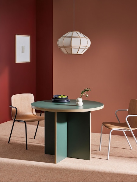 MADE.COM Dark Green Zayla Round Fixed Dining Table (Q68848) | €314