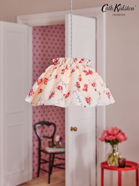 Cath Kidston Cream/Red Gathered Bows  Roses Easyfit Shade (Q68853) | €89
