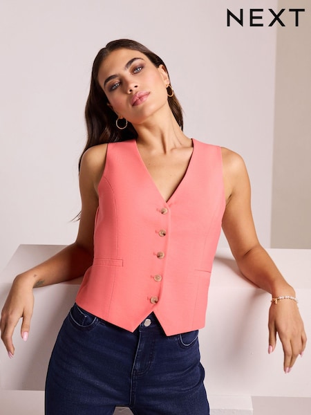 Korallenpink - Tailored Waistcoat (Q68857) | 11 €