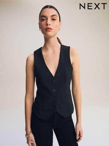 Black Tailored Stretch Waistcoat (Q69008) | €18