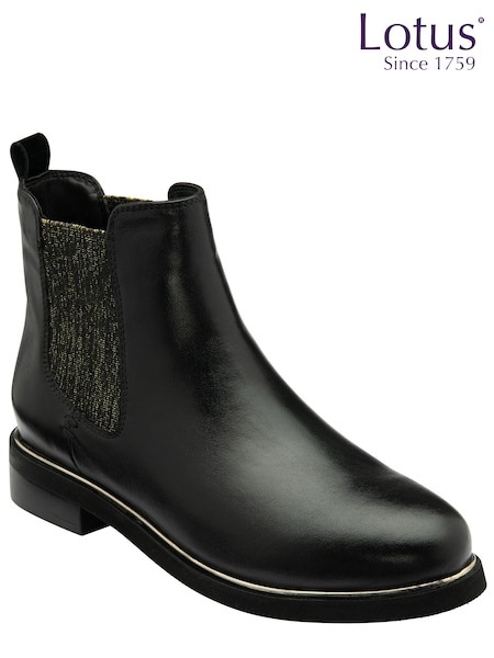 Lotus Black Ankle Boots (Q69013) | €24
