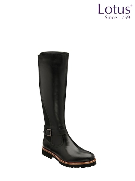 Lotus Black Leg Boots (Q69014) | AED577