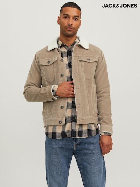 JACK & JONES Cord Trucker Jacket With Borg Collar (Q69074) | 265 LEI