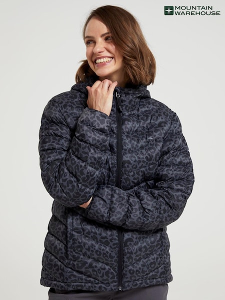 Mountain Warehouse Grey Womens Seasons Printed Water Resistant Padded Jacket (Q69098) | €92