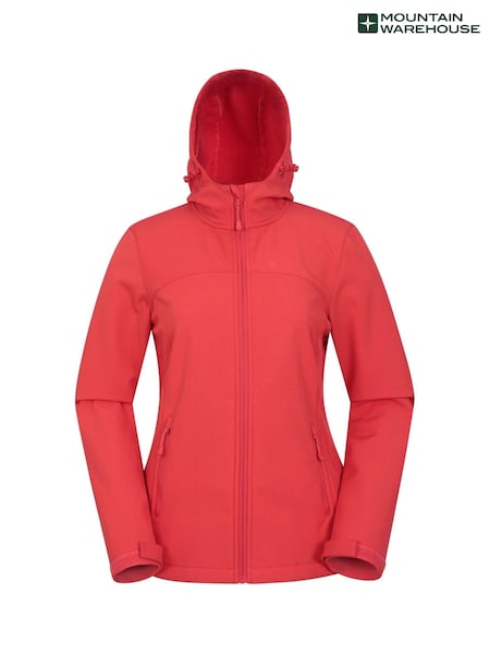 Mountain Warehouse Red Womens Exodus Water Resistant Softshell Jacket (Q69122) | €33