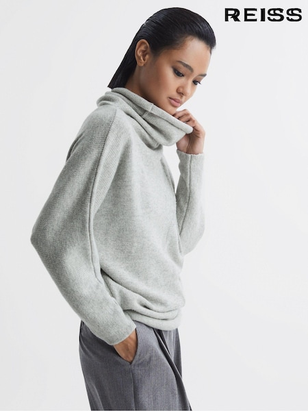 Reiss Light Grey Eva Wool Blend Turtle Neck Jumper (Q69200) | AED1,066