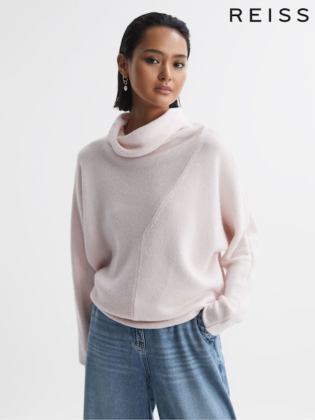 Reiss Light Pink Eva Wool Blend Turtle Neck Jumper (Q69240) | €227