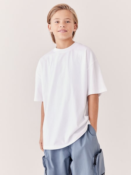 White Oversized Fit Short Sleeve T-Shirt (3-16yrs) (Q69371) | AED18 - AED33