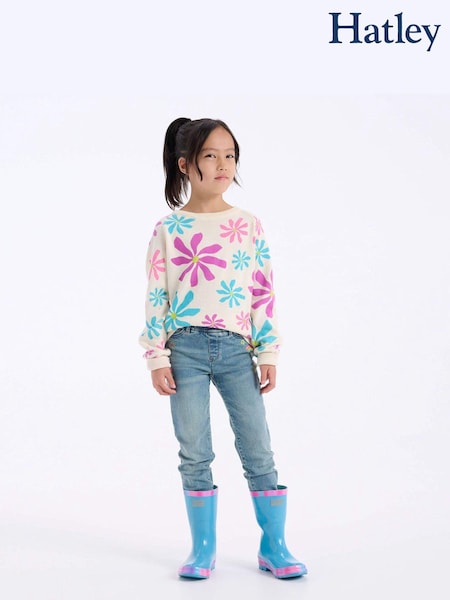 Hatley Blue Fun Hearts Gradient Shiny Rain Boots & Matching Socks (Q69389) | €21