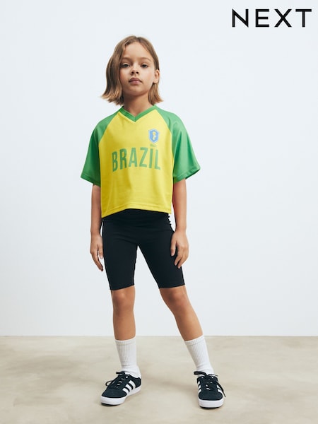 Yellow Brazil Boxy Football Top (3-16yrs) (Q69399) | €5.50 - €7.50