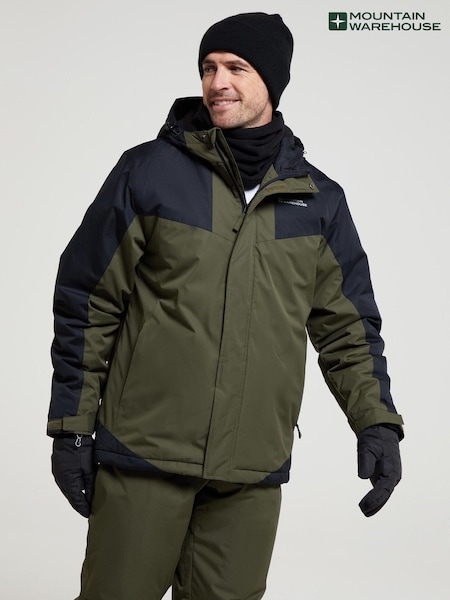 Mountain Warehouse Green Dusk III Mens Water Resistant Ski Jacket (Q69493) | €103