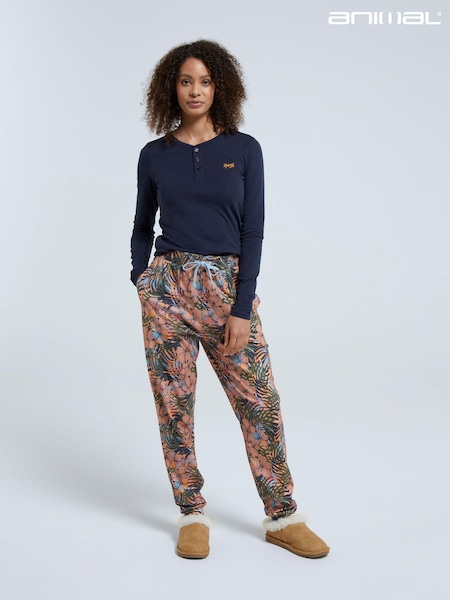 Animal Womens Blue Cosy Organic Printed Pyjama Set (Q69501) | ‏100 ر.ق.