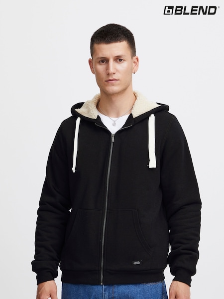 Blend Black Fleece Lined Zip Through Hoodie (Q69515) | €31