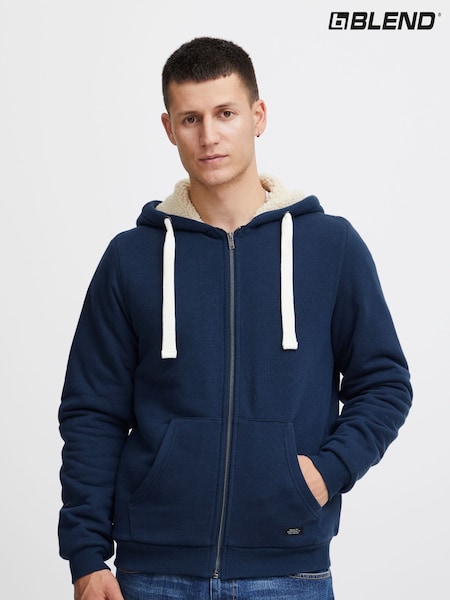 Blend Blue Fleece Lined Zip Through Hoodie (Q69534) | €27
