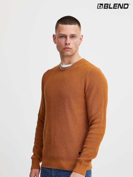 Blend Brown Codford Lightweight Knitted Pullover 100% Cotton Jumper (Q69568) | R$ 295
