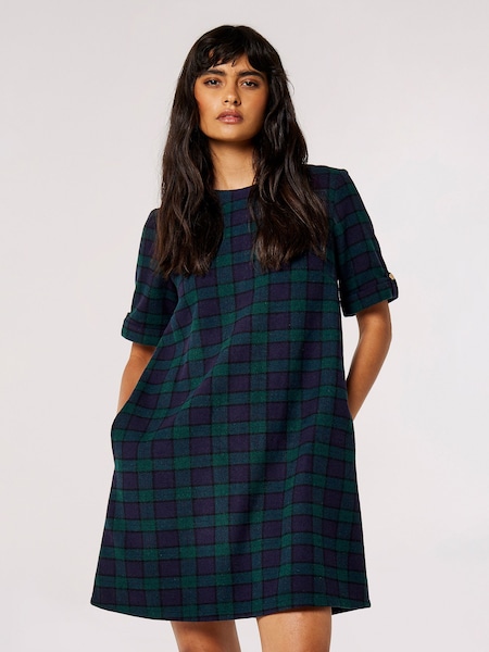 Apricot Blue & Green Tartan Swing Dress (Q69637) | €24