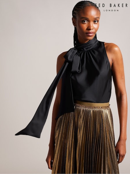 Ted Baker Black Immiie Sleeveless Pussybow Blouse (Q69656) | €60