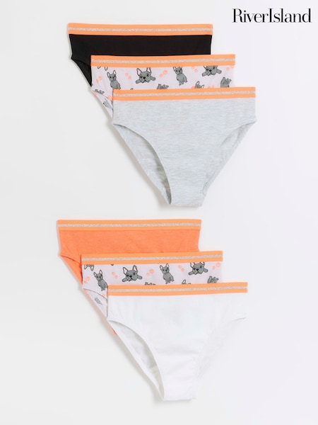 River Island Pink Girls Multipack of 6 Frenchie Briefs (Q69666) | AED70 - AED87