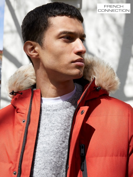 French Connection Mid Length Row Parka Coat Jacket (Q69766) | ‏453‏₪