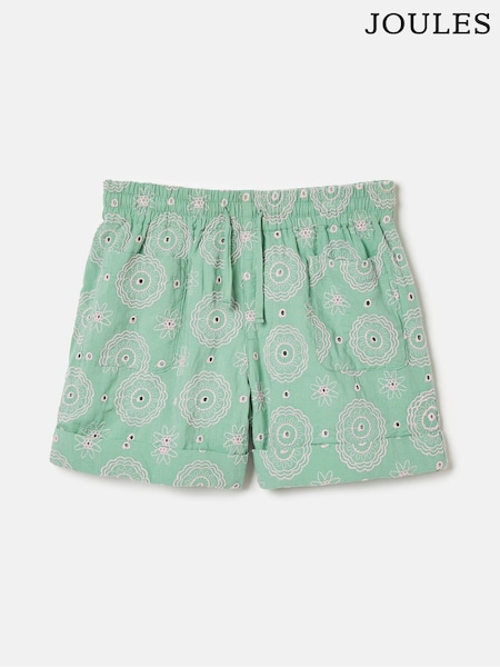 Joules Girls' Hopscotch Green Woven Shorts (Q69833) | €21.50 - €25