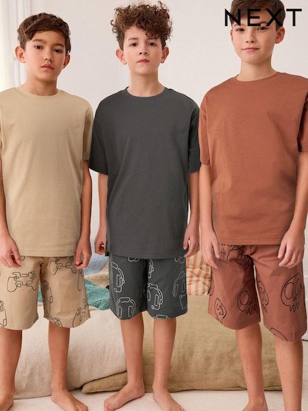 Gris/Piedra/Óxido Gamer - Short Woven Pyjamas 3 Pack (3-16yrs) (Q69865) | 39 € - 48 €