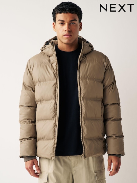 Neutral Hooded Shower Resistant Rubberised Puffer Coat (Q69870) | €29