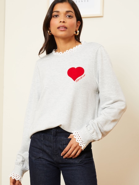 Inimă gri - Love & Roses Jerseu blugi (Q69936) | 129 LEI