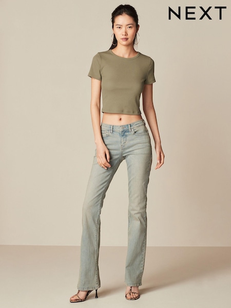 Green Tinted Low Bootcut Jeans (Q69961) | €9