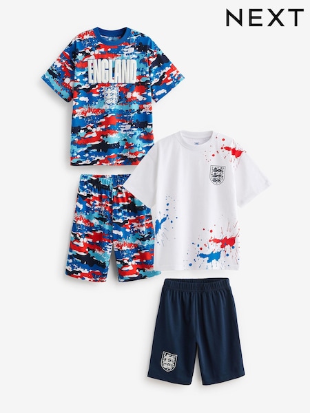 Red/White/Navy England FC Short Pyjamas 2 Pack (3-16yrs) (Q70014) | €14.50 - €20