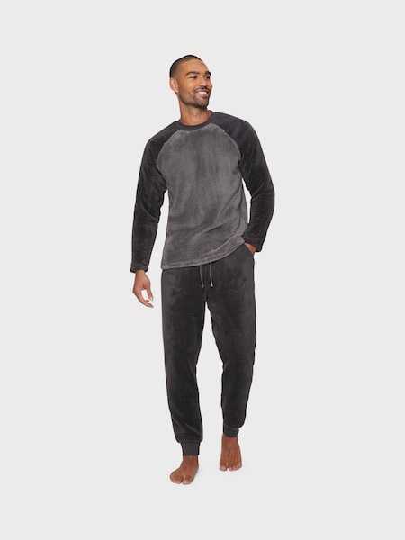 Threadbare Charcoal Borg Pyjamas Set (Q70182) | AED212
