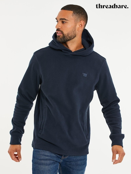 Threadbare Navy Microfleece Overhead Hoodie (Q70210) | SGD 39