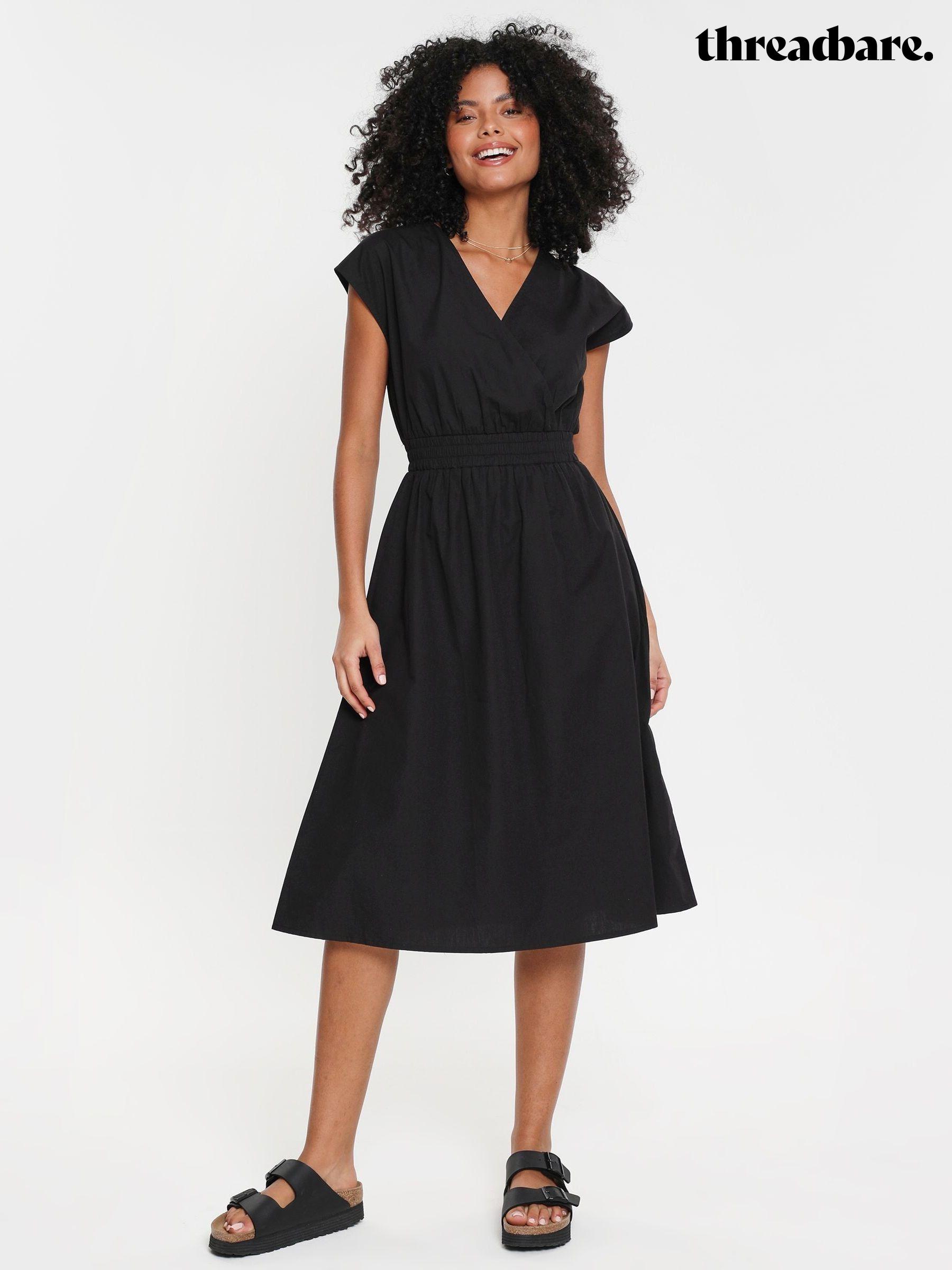 Women s Threadbare Black Summer Dress Short Sleeve Dresses Next Luxembourg