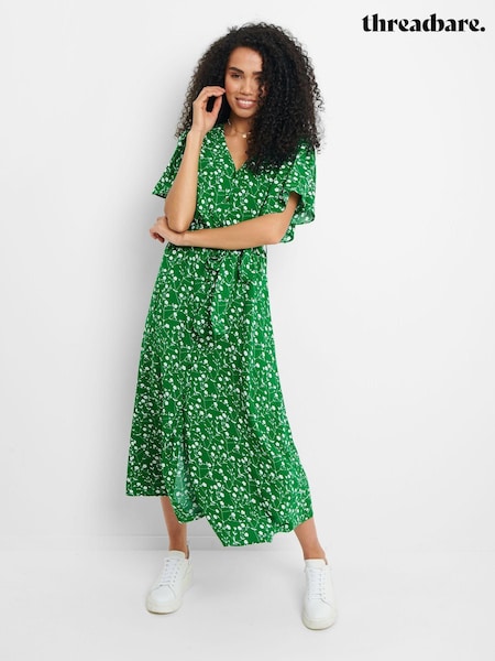 Threadbare Green & White Button Down Midi Dress (Q70361) | 2,163 UAH