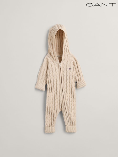 GANT Cream Baby Shield 100% Cotton Cable Knit One-Piece (Q70449) | AED233
