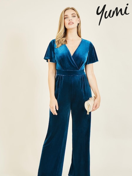Sininen - Yumi Jumpsuit With Angel Sleeves (Q70722) | €102