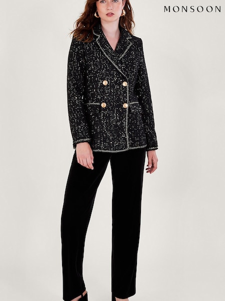 Monsoon Black Poppy Tweed Jacket (Q70760) | €53