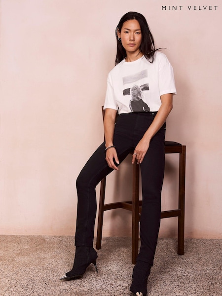 Mint Velvet Black Mid Rise Slim Jeans (Q70776) | €118