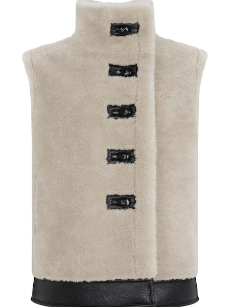Mint Velvet Cream Borg Funnel Neck Gilet (Q70832) | €89