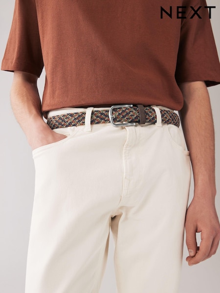Blue Multi Coloured Woven Elasticated Belt (Q70929) | €11