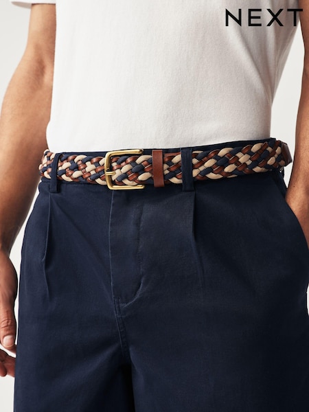Navy Weave Leather Belt (Q70930) | €8