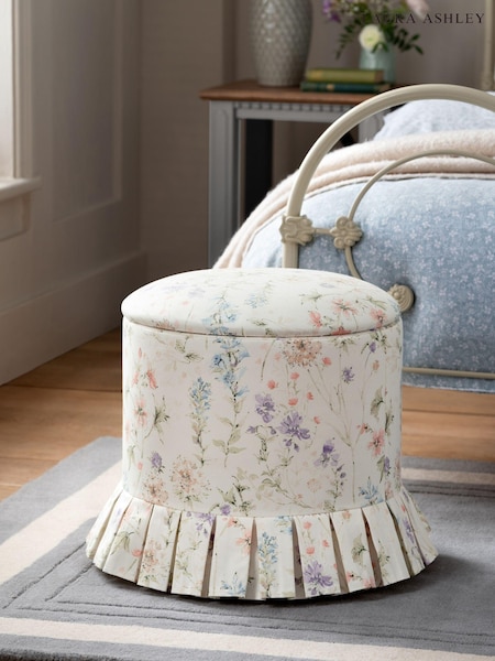 Laura Ashley Wild Meadow Chalk Pink Fifield Stool (Q71056) | €157