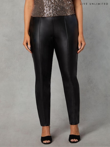 Live Unlimited Black Curve Petite Faux Leather Straight Leg Trousers (Q71095) | €43.50