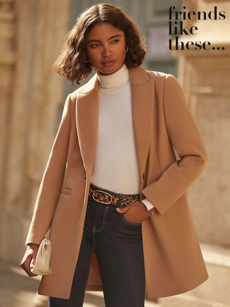 Kameli - Friends Like These Twill Tailored Single Button Coat (Q71214) | €106