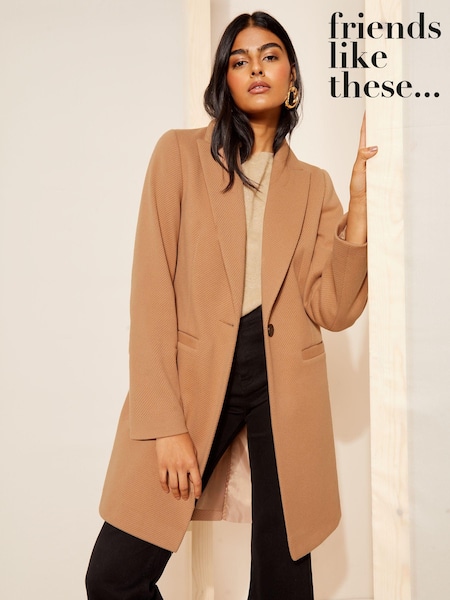 Kameli - Friends Like These Twill Tailored Single Button Coat (Q71216) | €106