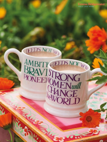 Emma Bridgewater Cream Purple Toast Change Our World 1/2 Pint Mug (Q71339) | $40
